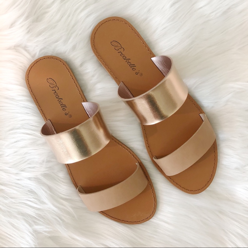 Breckelle’s Rose Gold Slip-On Sandals